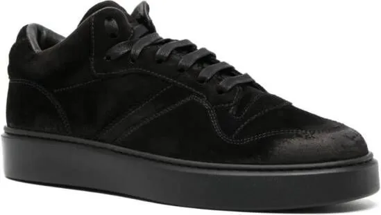 Doucal's logo-debossed suede sneakers Black