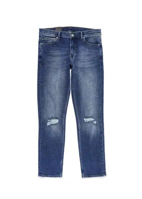 DR DENIM - Clark - Mid Indigo Blue Ripped