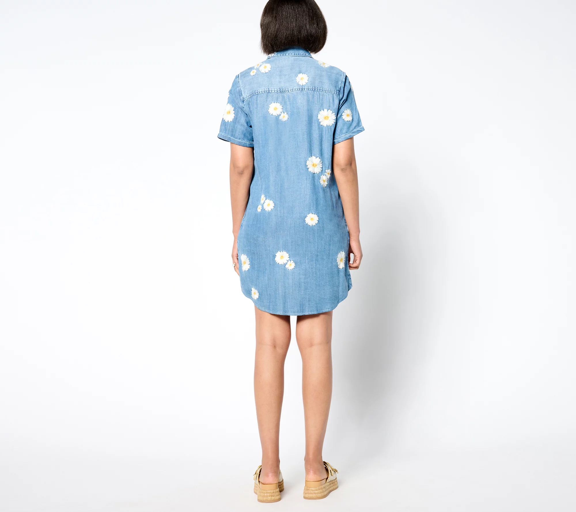 Driftwood Jeans Embroidered Short Sleeve Mabel Dress -Daisy Daydream