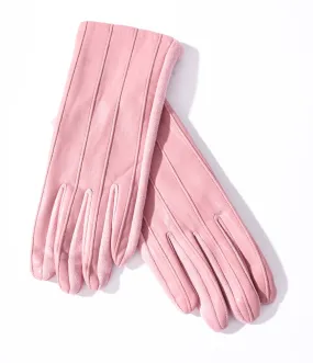 Dusty Pink Suede Leatherette Gloves