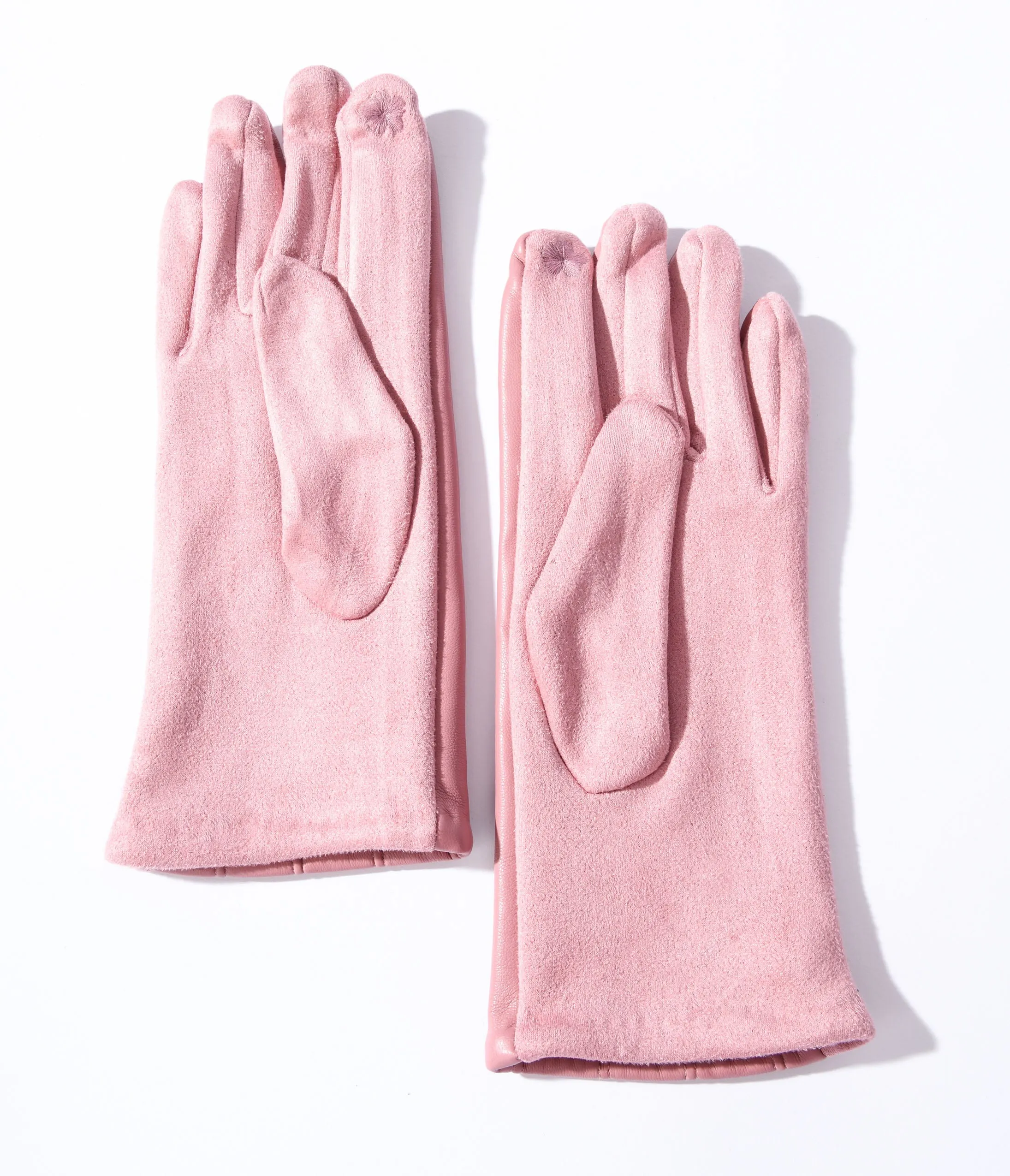 Dusty Pink Suede Leatherette Gloves