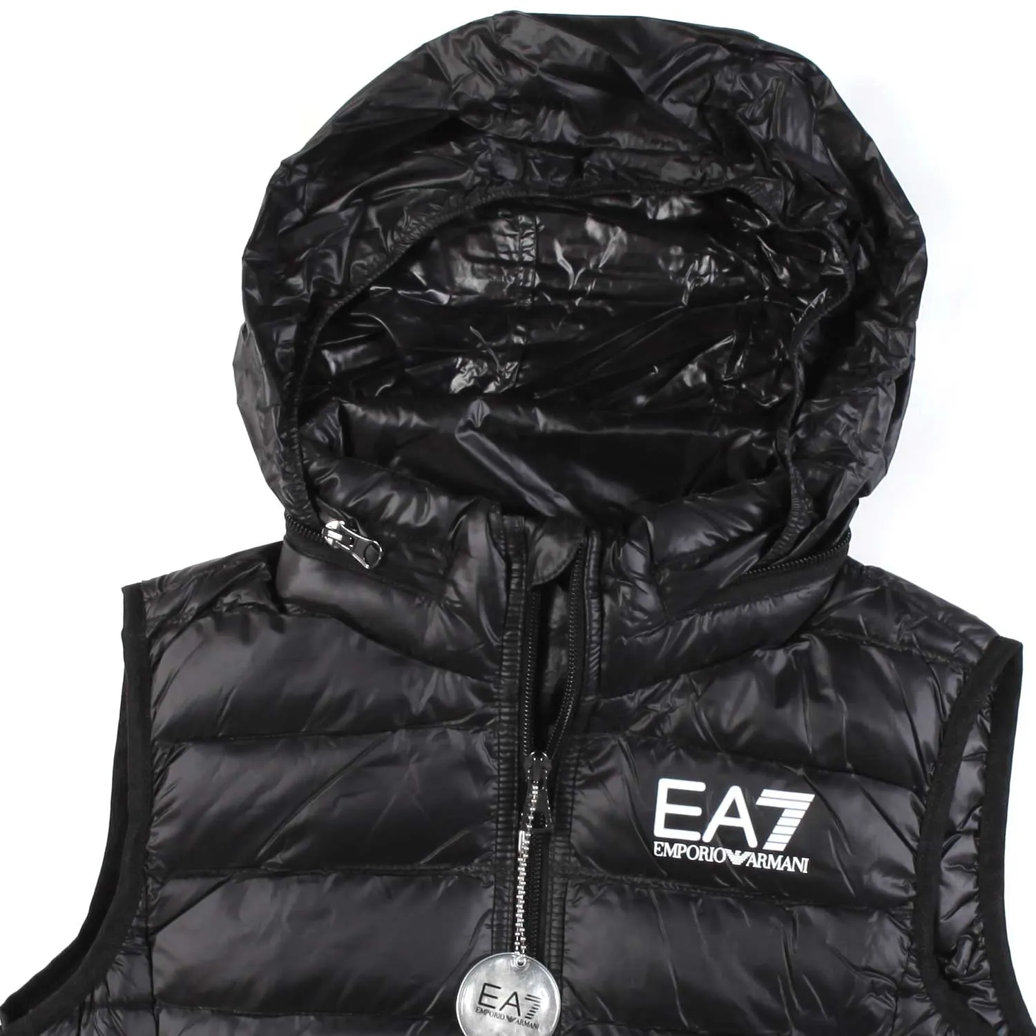 Ea7 Black Core Identity Boy Vest With White Ea7 Logo