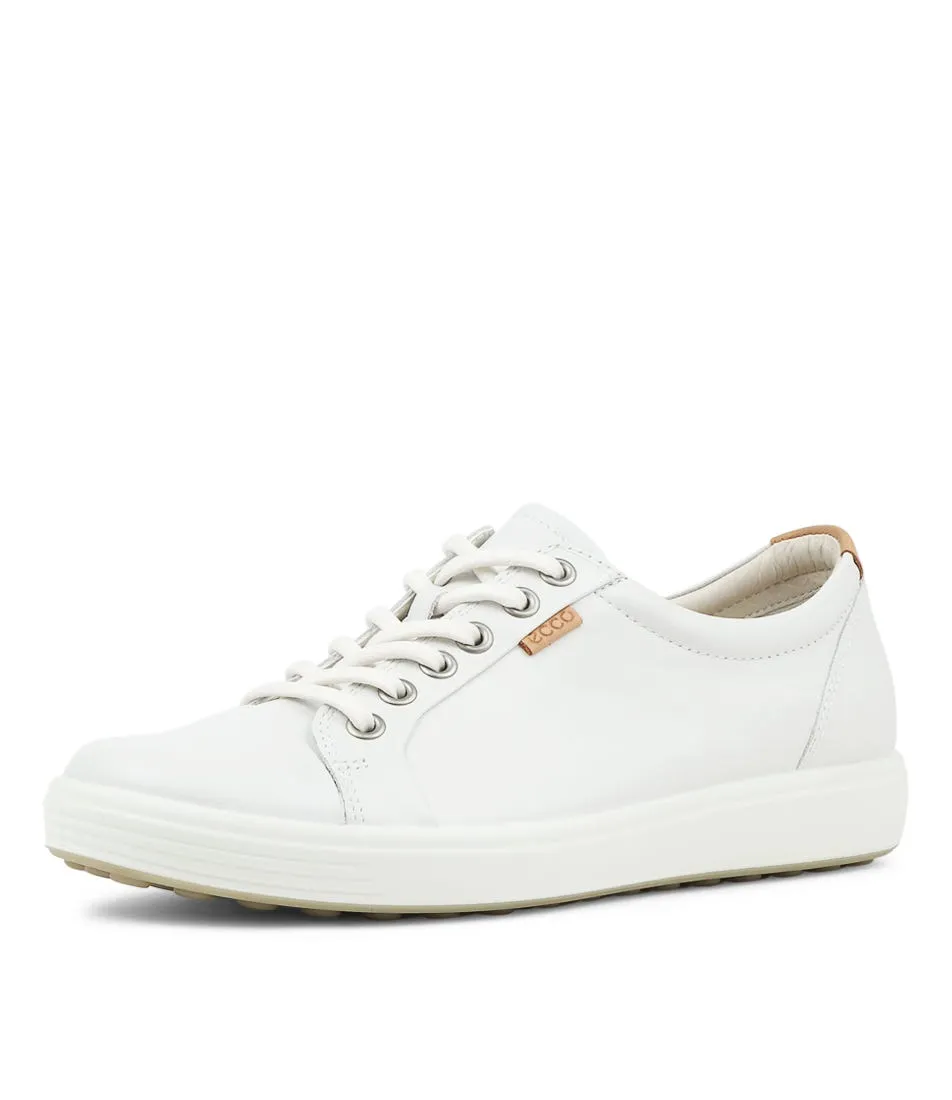 ECCO Soft 7 W White Leather Sneakers