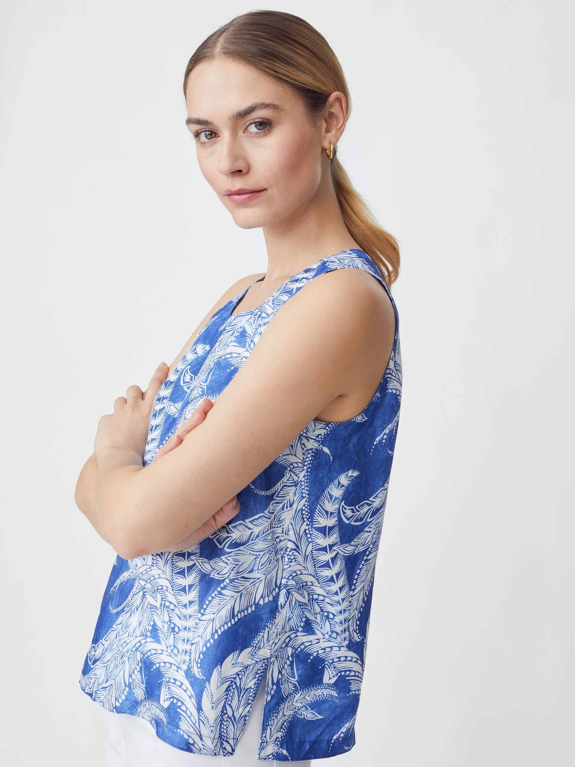 Eidra Silk Tank in Fernflower