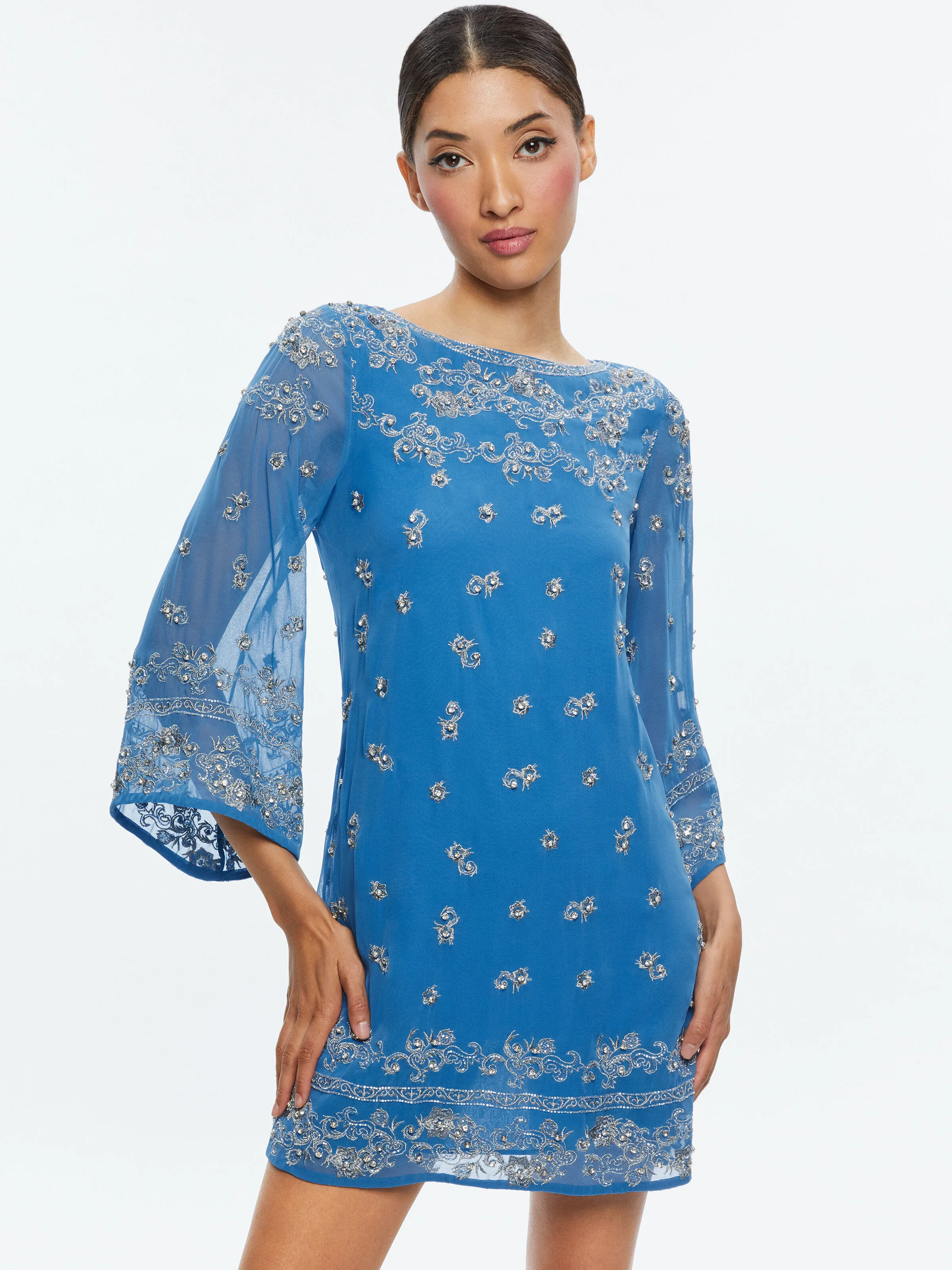 ELEONORA EMBELLISHED TUNIC DRESS