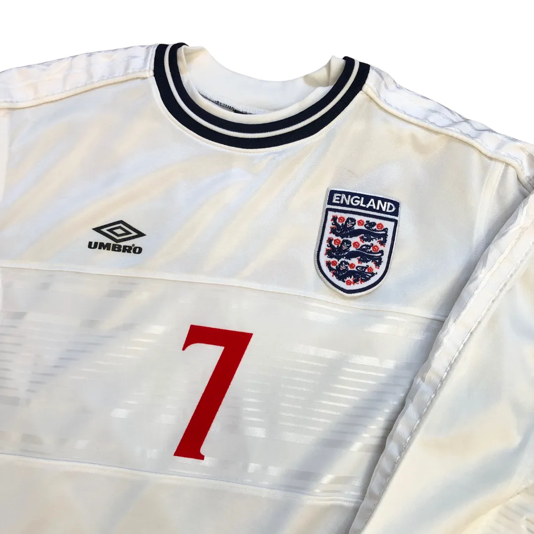 England 1999/2001 Beckham Original Umbro Home Football Shirt Medium
