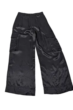 Equipment - Black Satin Cargo Dress Pants Sz 6