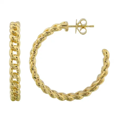 ERIN CUBAN LINK CHAIN HOOP EARRINGS