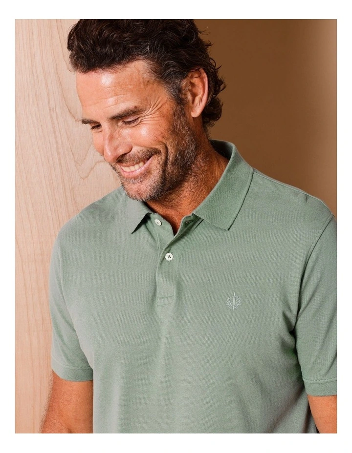 Essential Plain Polo in Sage