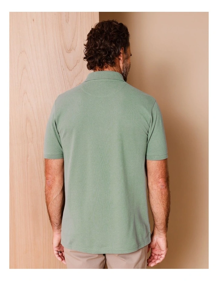 Essential Plain Polo in Sage