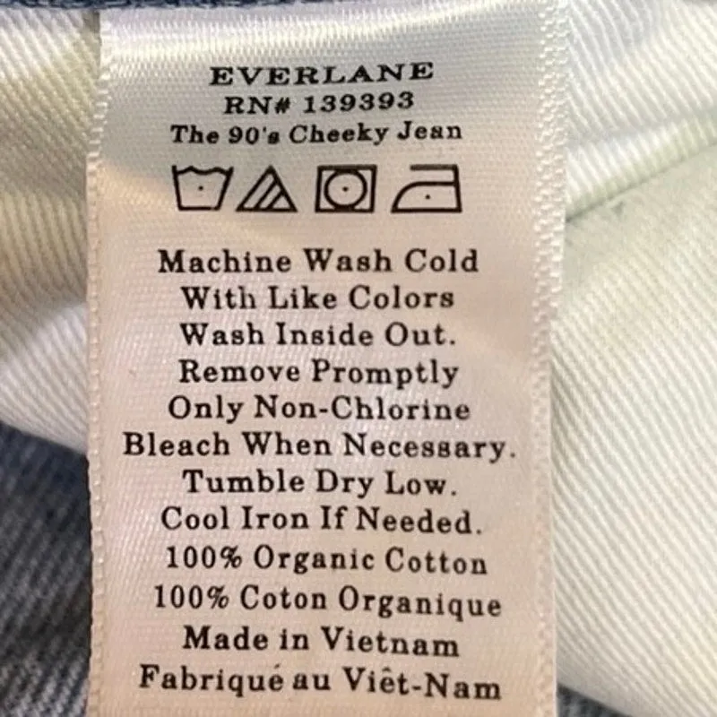 Everlane Blue Medium Wash High Rise The 90s Cheeky Straight Leg Jeans Size 29