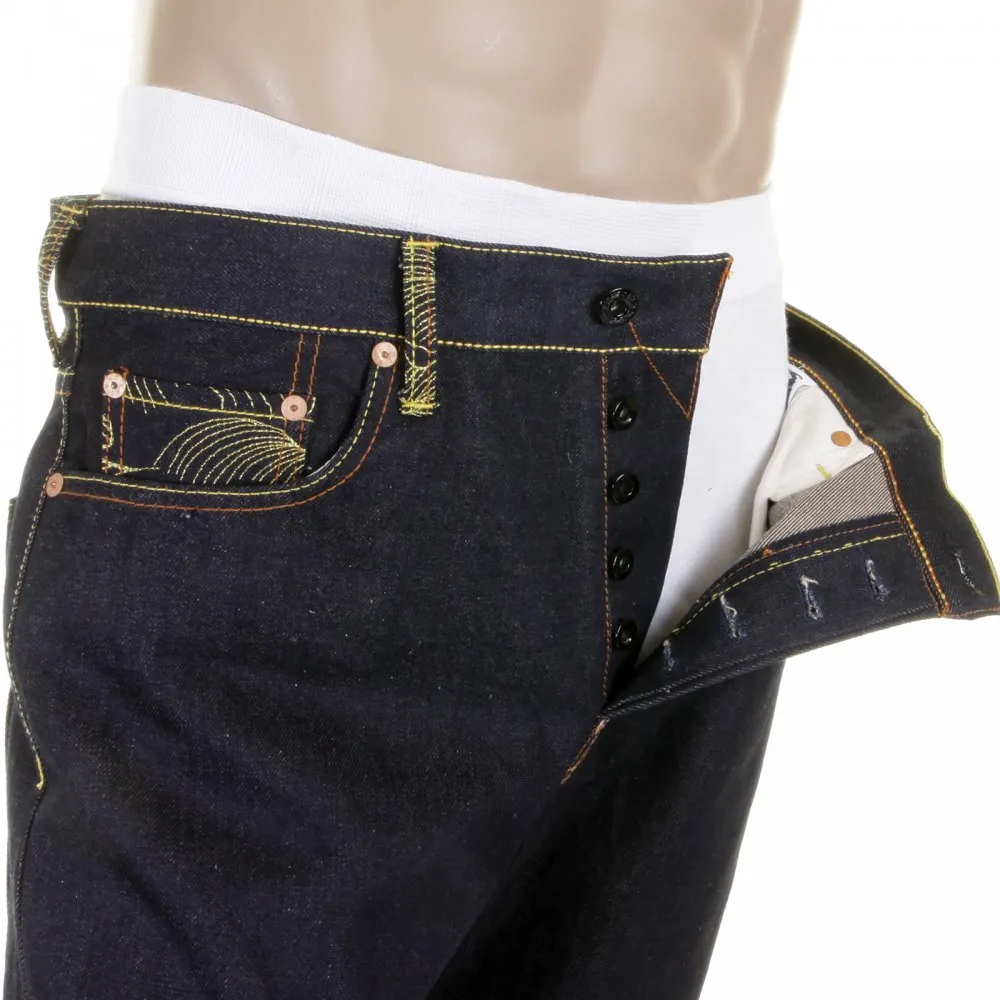 Exclusive Design Dark Indigo Slim Cut Raw Denim Jeans