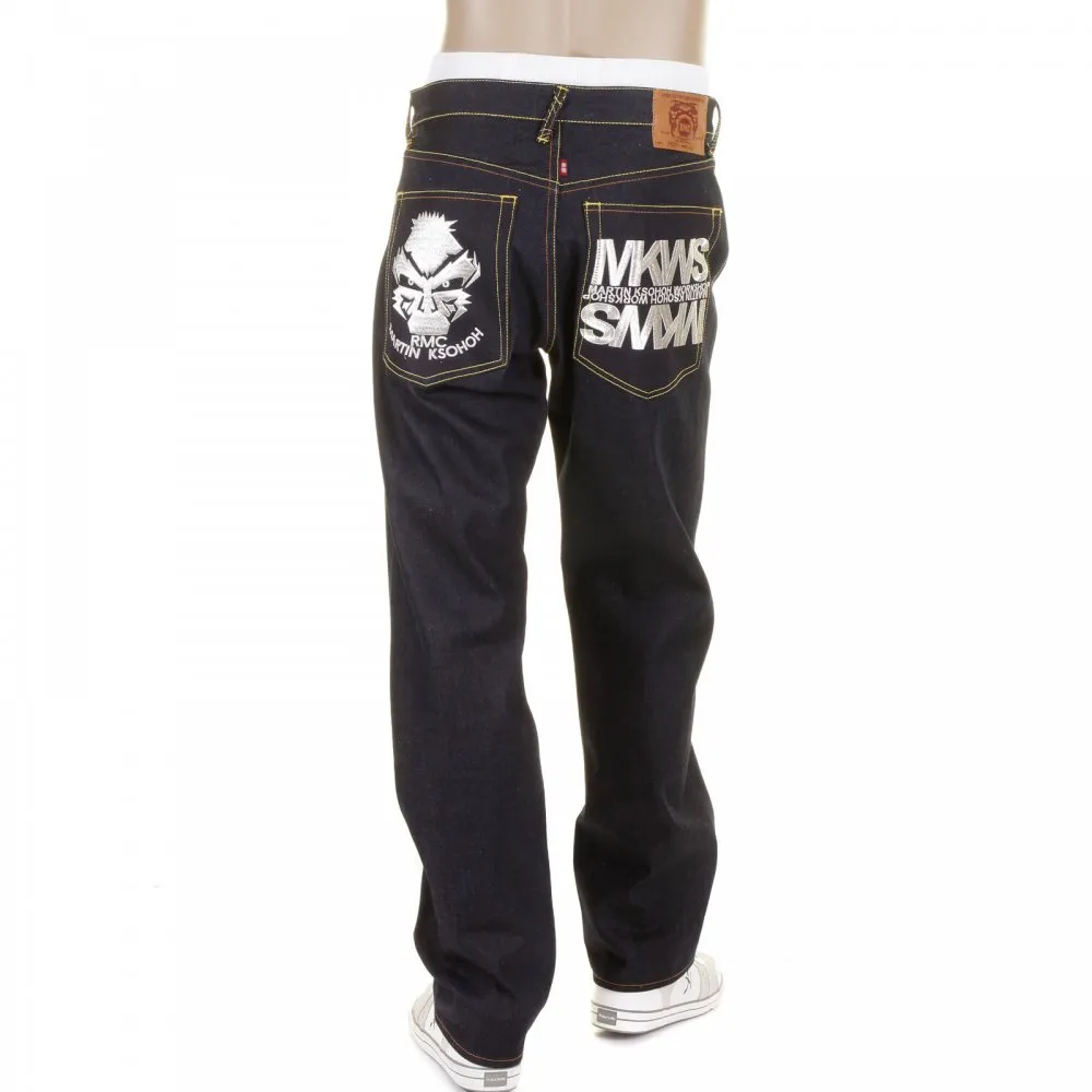 Exclusive Design Dark Indigo Slim Cut Raw Denim Jeans