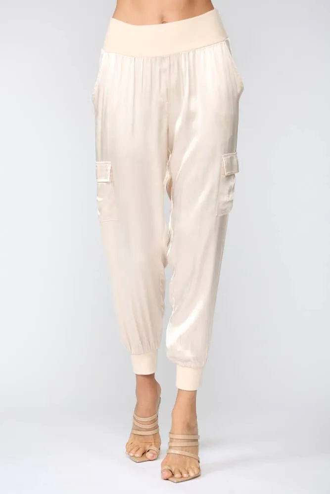 Fate Satin Cargo Jogger Pants