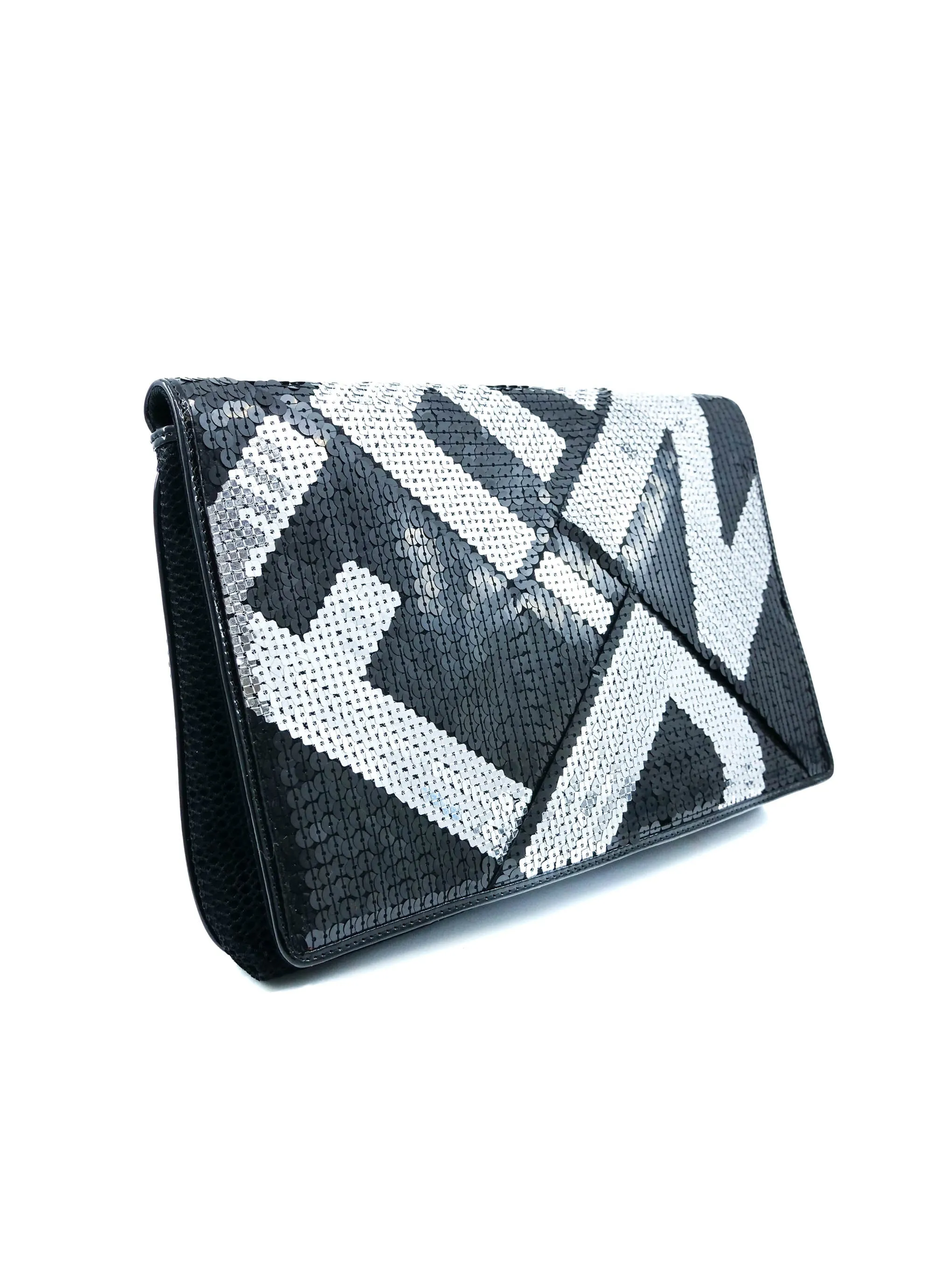 Fendi Sequin Logo Crossword Clutch