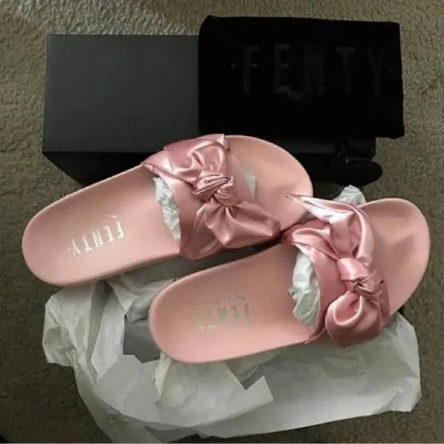 Fenty x puma pink bow slides