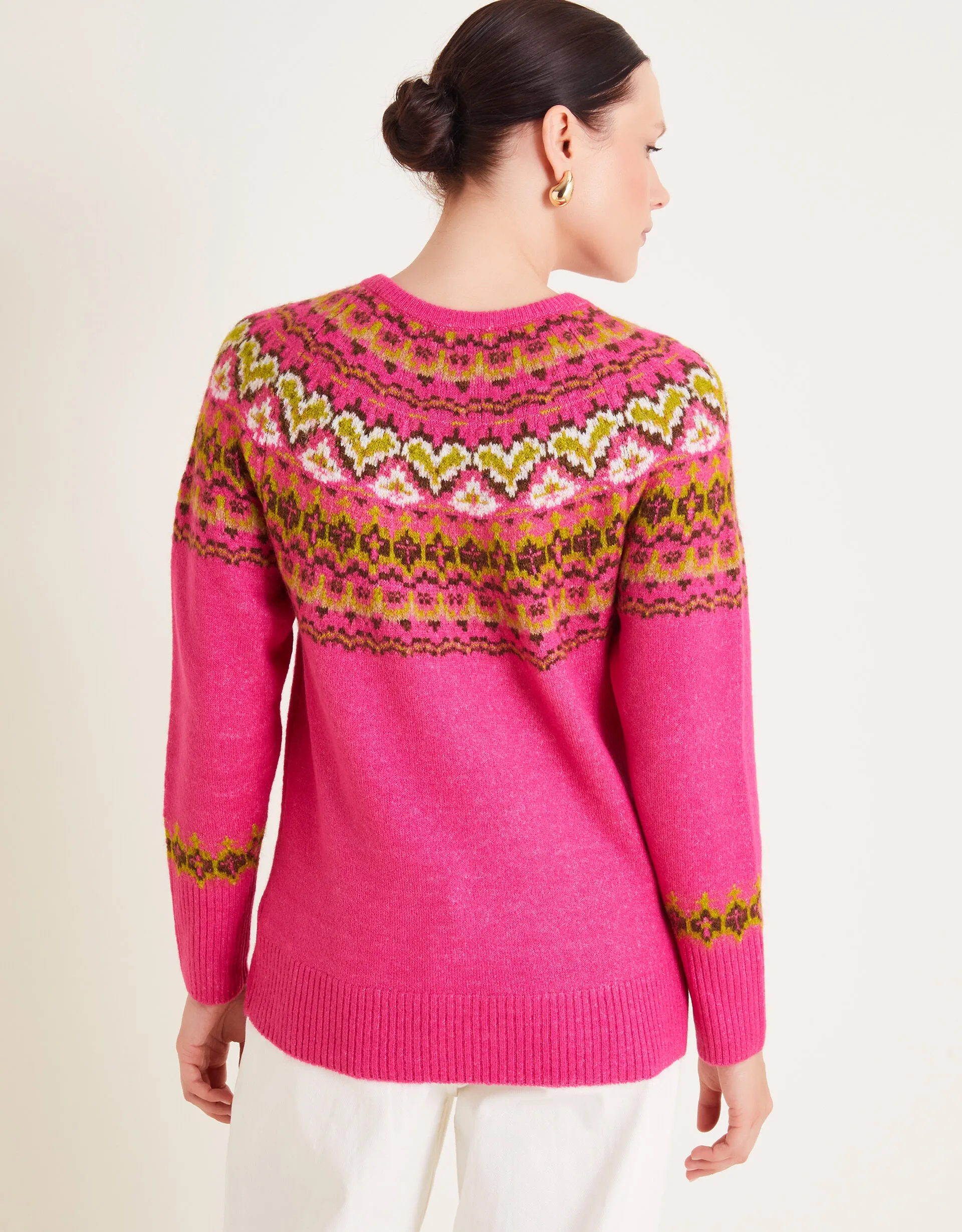 Fern Fair Isle Jumper Pink