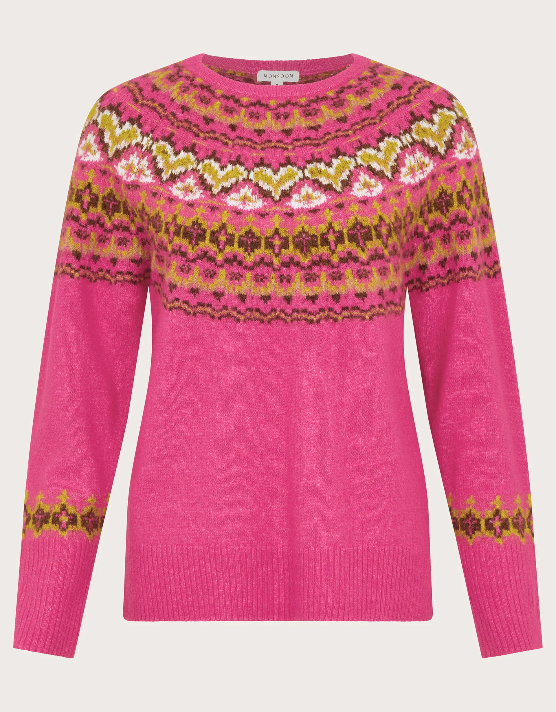 Fern Fair Isle Jumper Pink
