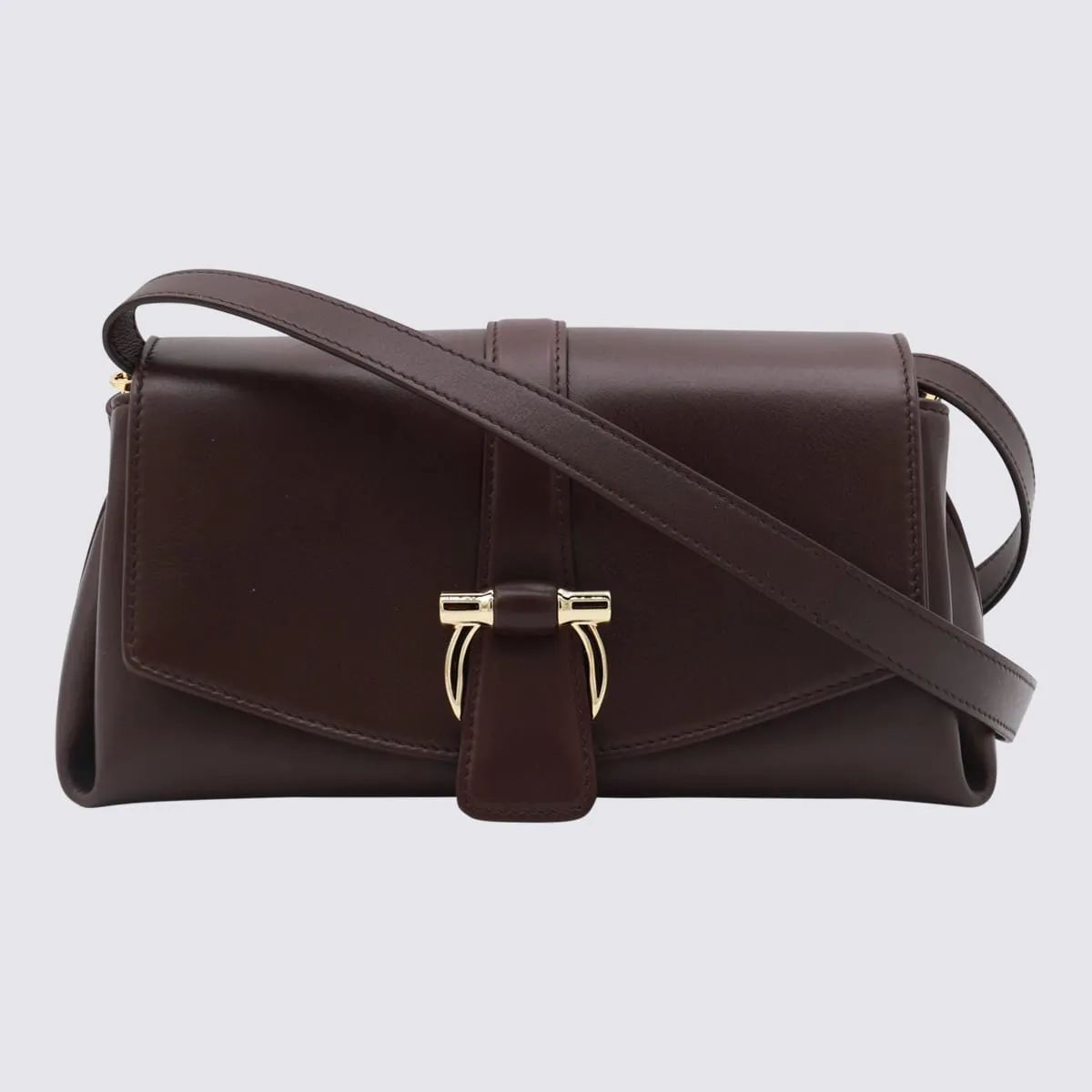 Ferragamo Dark Brown Leather Shoulder Bag