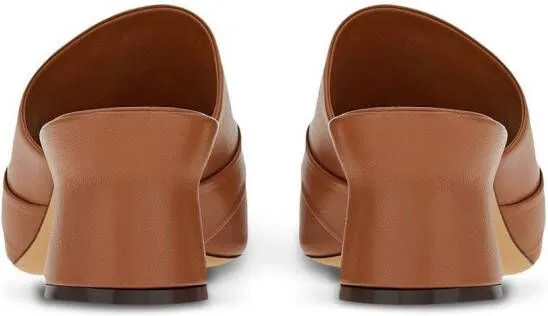 Ferragamo Double Gancini leather mules Brown