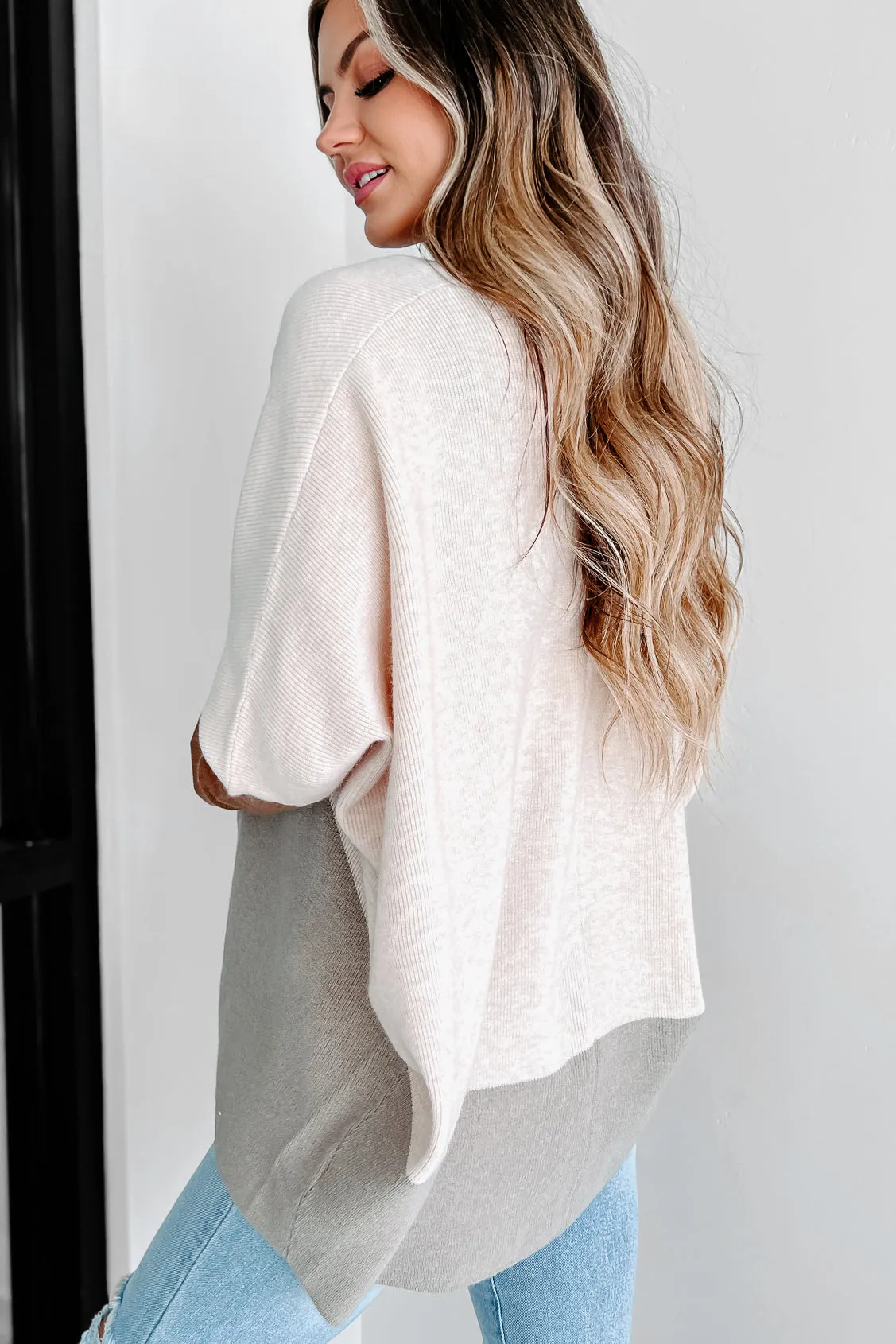 Finding Reason Colorblock Cardigan (Cream/Taupe)