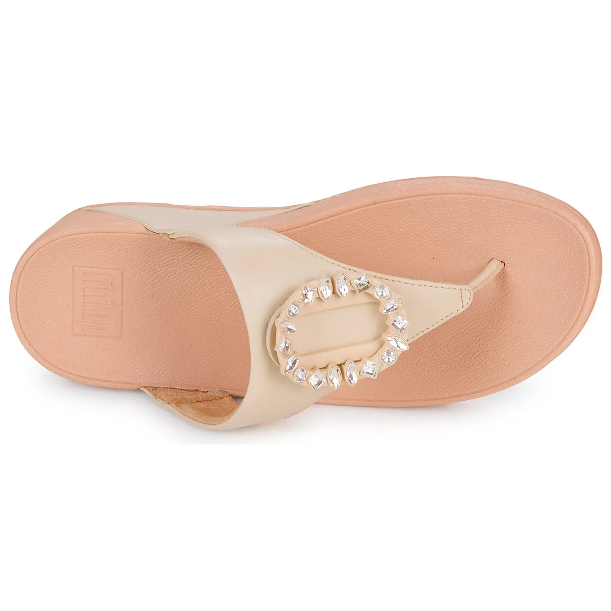 FitFlop LULU CRYSTAL-CIRCLET LEATHER TOE-POST SANDALS