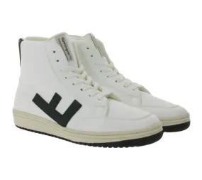 FLAMINGOS LIFE Scarpe Old 80`s sneakers vegane alte alla caviglia Made in Spain FW2008BLWHBI bianco/nero