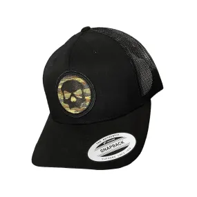 Flexfit  Snapback Hat - Black Camo Skull Icon