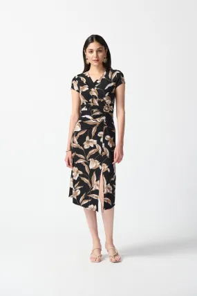 Floral Print Wrap Dress Style 242190