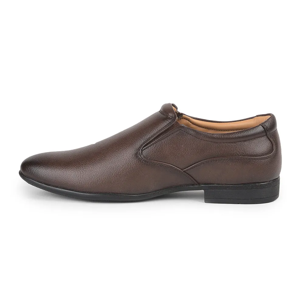 Fortune Brown Formal Slip on Shoes For Men UVL-31 By Liberty