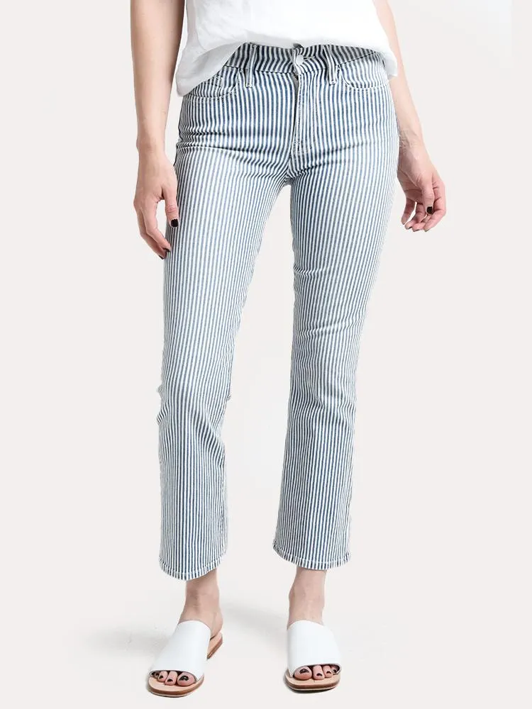     FRAME  Women's Engineer Stripe Crop Mini Boot Jean    