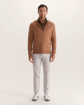 Franklin Merino Wool Zipper Hoodie in Camel - SABA