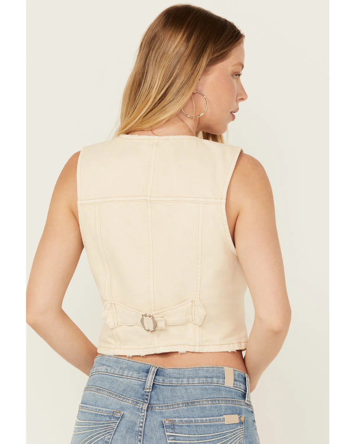 Free People Women's Tate Light Wash Denim Vest