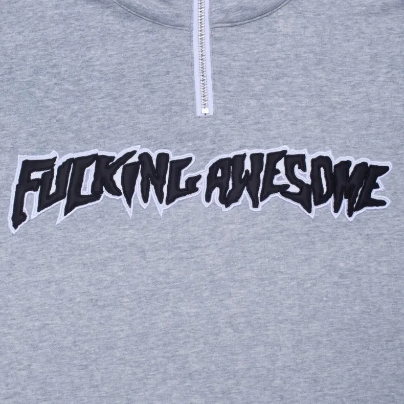Fucking Awesome FA Quarter Zip Pullover Sweatshirt (Grey Heather)