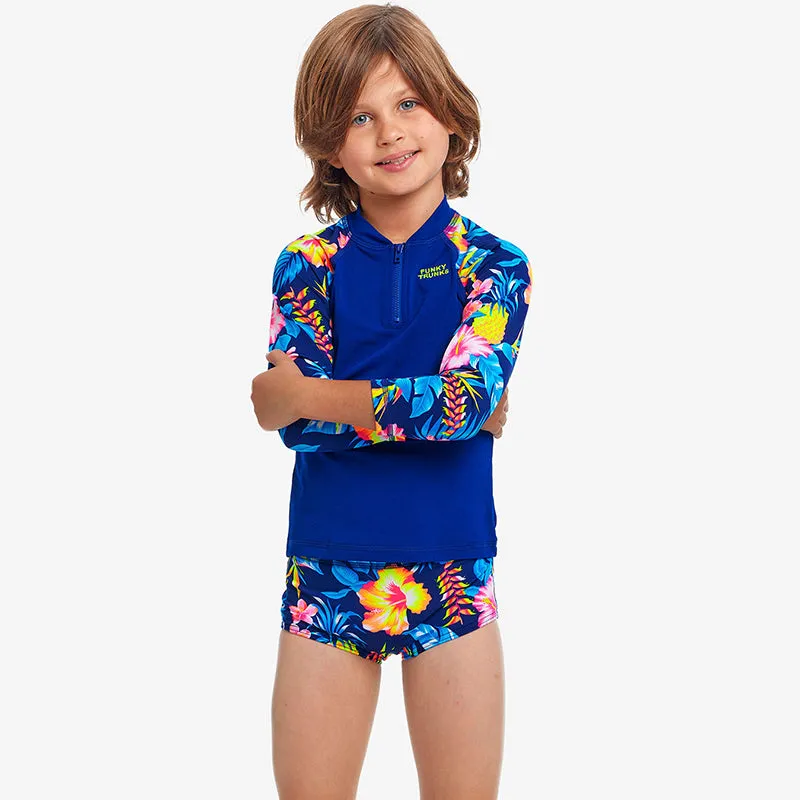 Funky Trunks - In Bloom - Toddler Boys Zippy Rash Vest