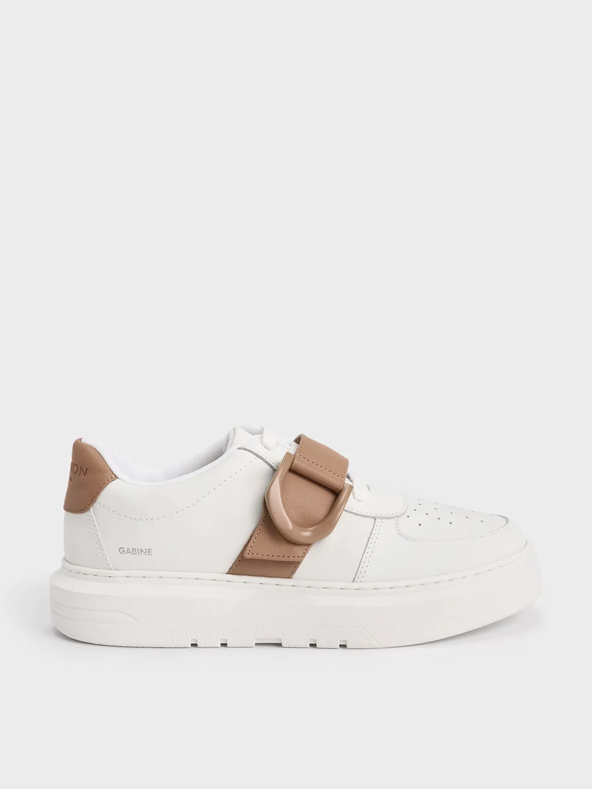 Gabine Leather Low-Top Sneakers - Brown