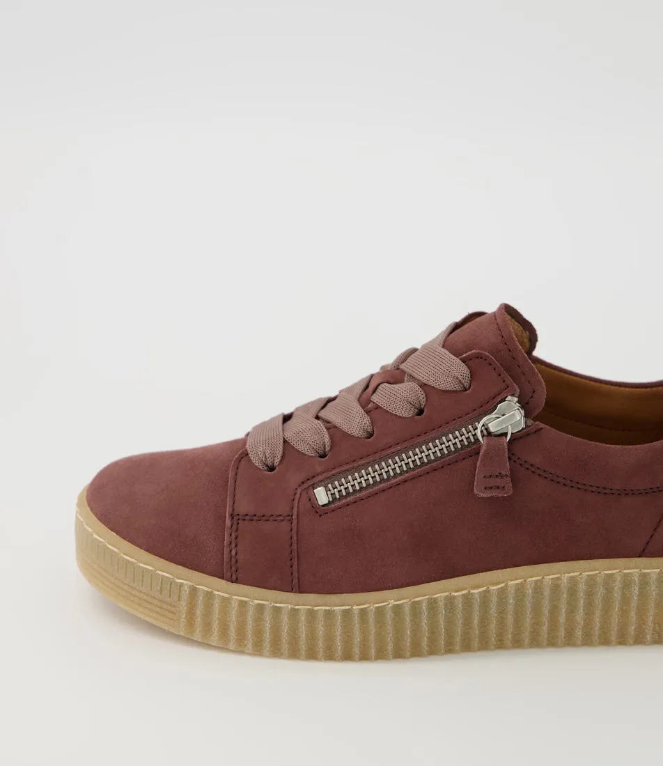 GABOR Amelia Pastel Rose Suede Sneakers