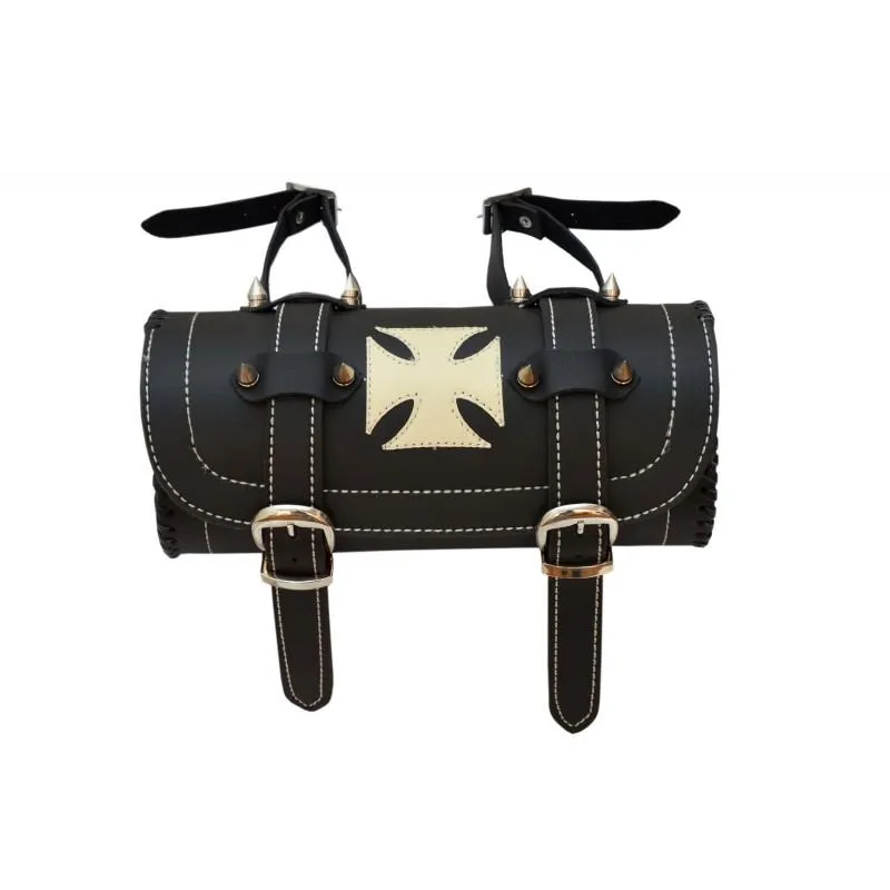 Gallanto White Iron Cross Tool Bag Chopper Motorcycle