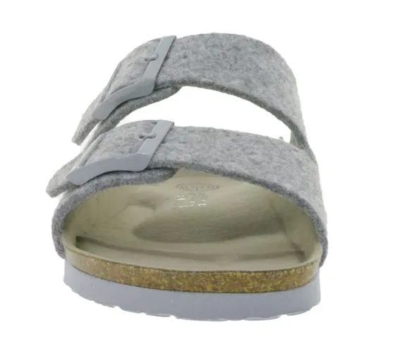 GENUINS Hawaii Felt chaussures de maison bio pour femmes mules en feutre vegan G104156 Gris