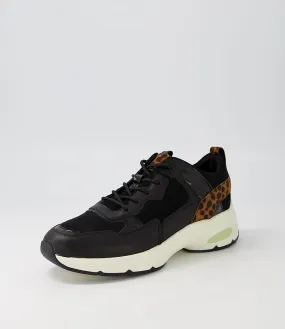 GEOX D Alhour A Black Suede Leather Sneakers
