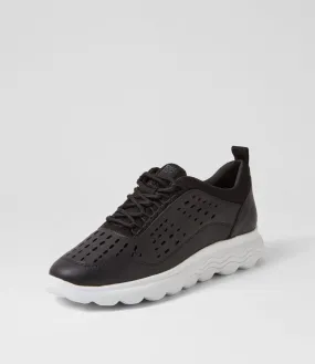 GEOX D Spherica A 85 Black Leather Sneakers
