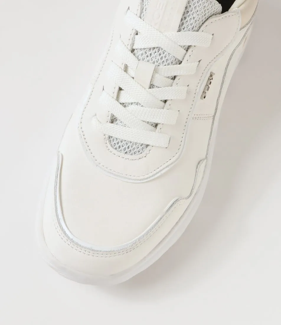 GEOX D Spherica D White Leather Sneakers