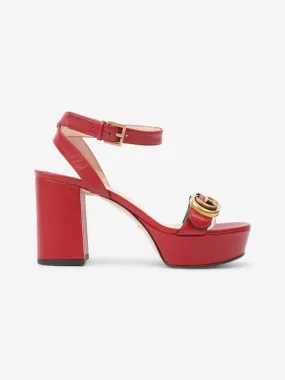 GG Marmont Sandals 80 Red / Gold Leather EU 36 UK 3