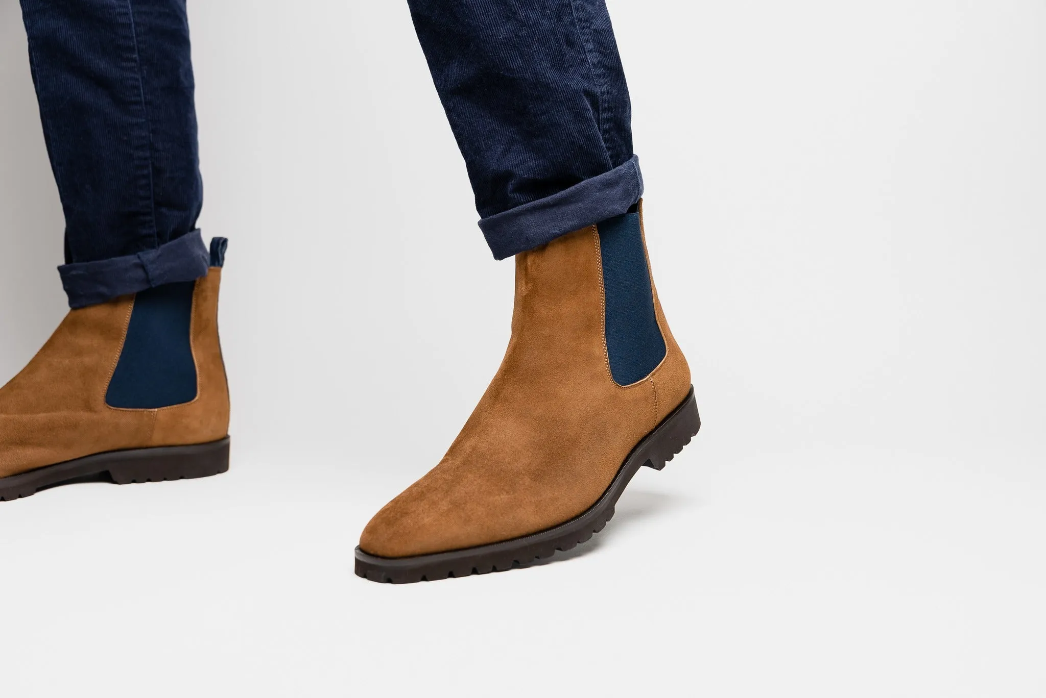 Gianna Italian Suede Chelsea Boot in Cognac by Zelli Italia