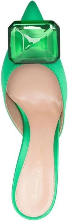 Gianvito Rossi Jaipur 85mm satin mules Green