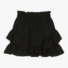 Girls Black Ruffle Skirt