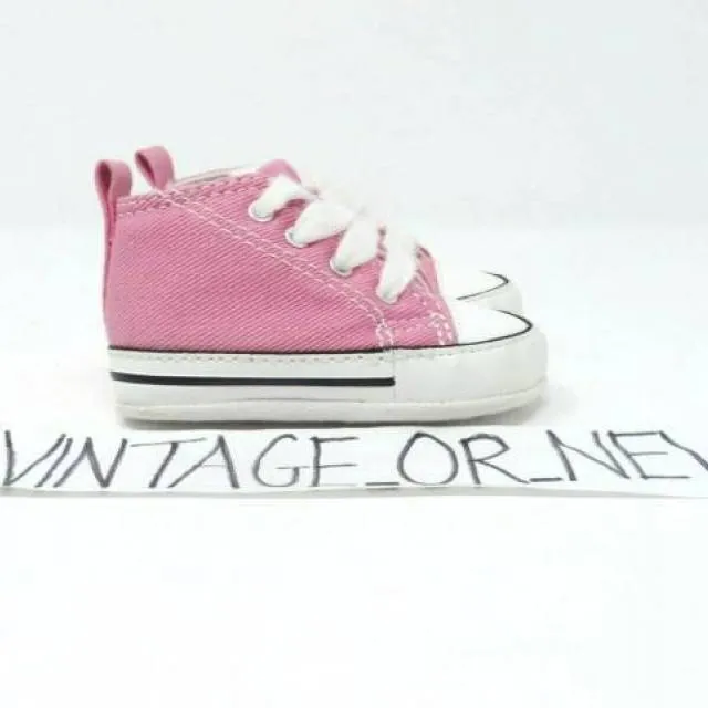 Girls' converse first star chuck taylor ct hi pink canvas crib 88871 sz 1