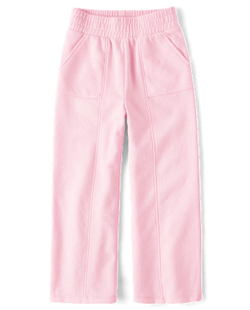 Girls Fleece Wide Leg Lounge Pants