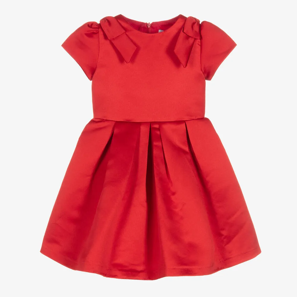 Girls Red Satin Dress