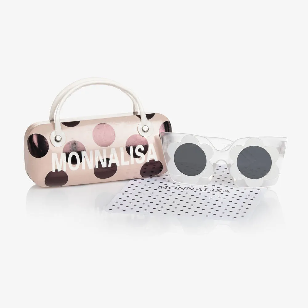 Girls White Flower Sunglasses (UV400)